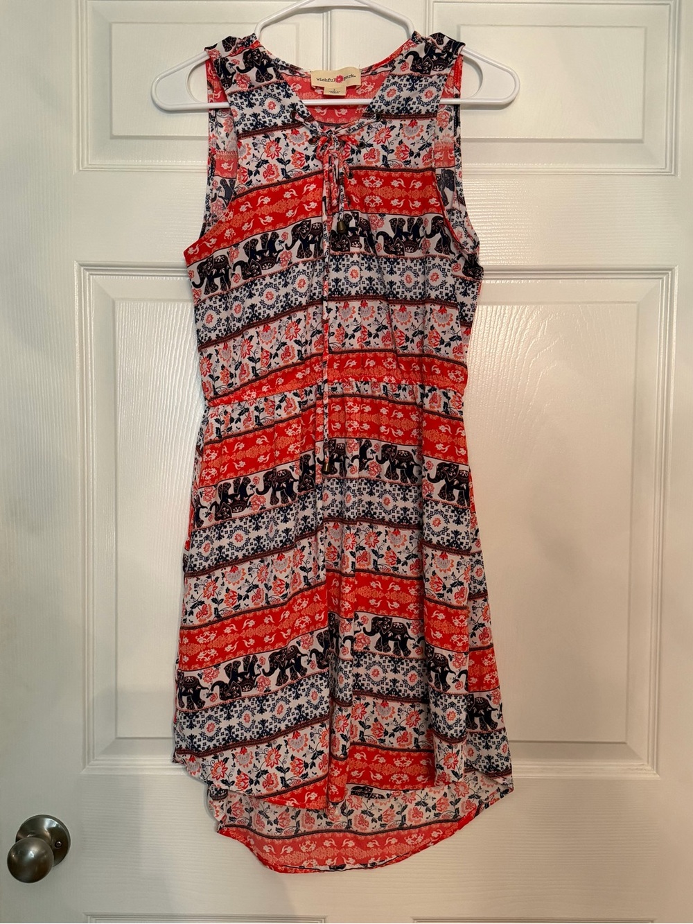 Wishful Park Red & Navy Printed High-Low Dress
